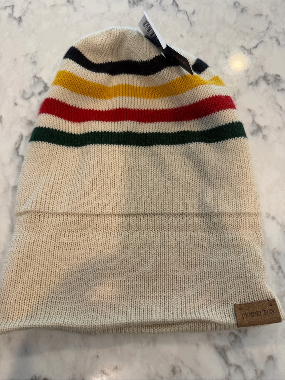 Pendleton Knit Beanie with Multicolor Stripes